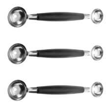 3X Double Ended Headed Fruit Icecream Spoon Melon Baller Parisienne Scoop 30mm