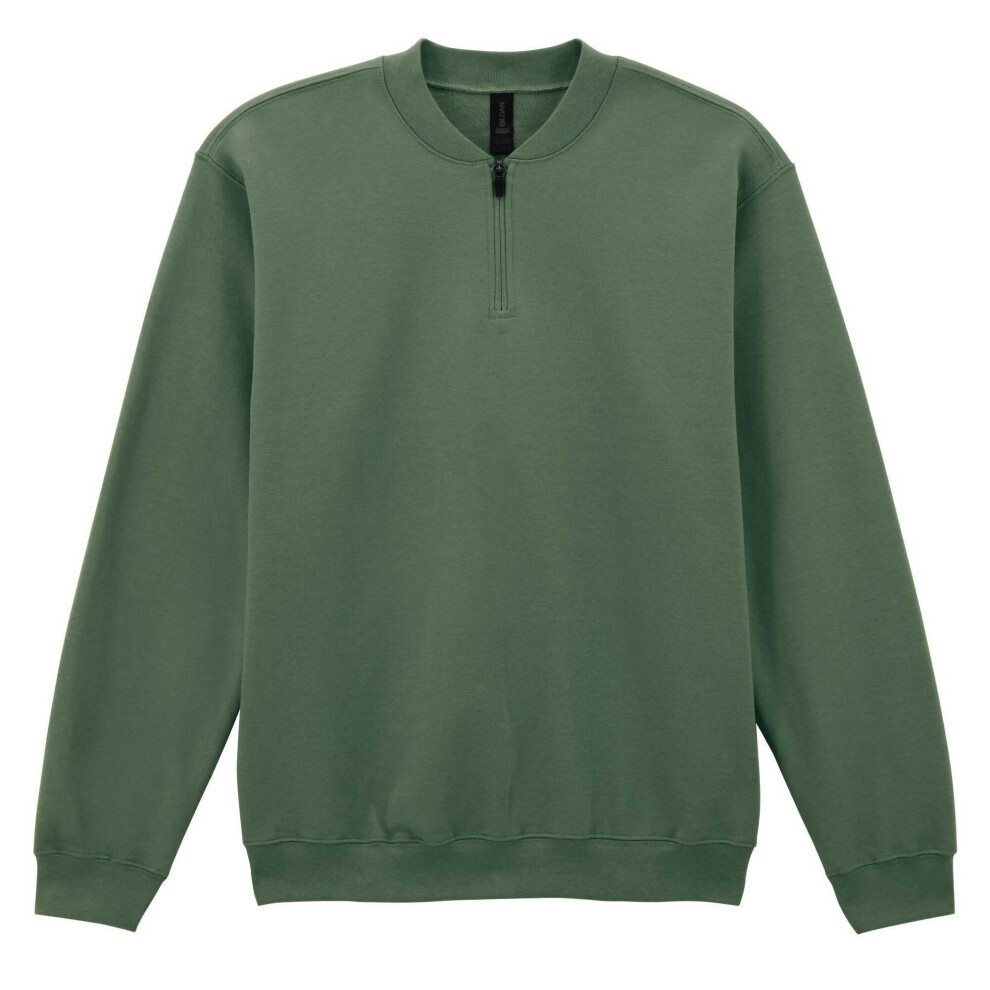 Gildan (M, Military Green) Unisex Adult Softstyle Midweight Quarter Zip Sweatshirt