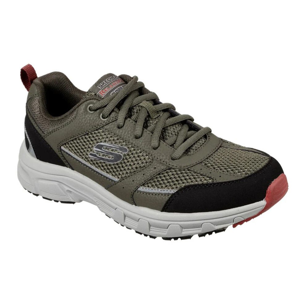 Skechers (12 Uk, Olive/Black) Mens Oak Canyon Verketta Leather Trainers