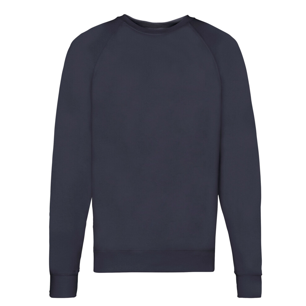 Fruit Of The Loom (M, Deep Navy) Unisex Adult Lightweight Raglan Sweatshirt