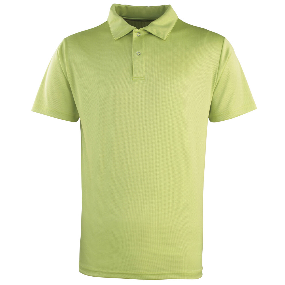 Premier (Xs, Lime) Unisex Coolchecker Studded Plain Polo Shirt