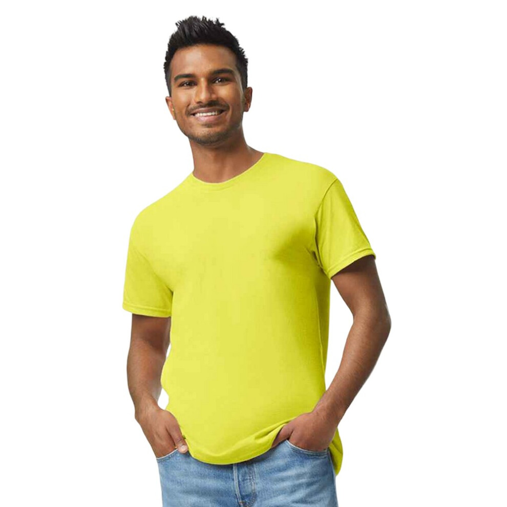 Gildan (M, Safety Green) Adults Unisex Heavy Cotton T Shirt