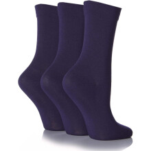 SockShop Chaussettes Hautes pour Femme en Bambou Lot de 3 Paires Bleu Marine 37-42 — chaussettes femme douces