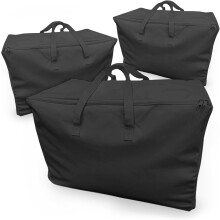 3-PAK Große Aufbewahrungstasche Aufbewahrungstaschen Für Umzüge 60x40x30 cm Schwarz — umzugstaschen, set aus 3 organisern, bettstaschen