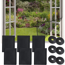 Insektenschutz für Fenster Set 6 STÜCK 130x150 cm Schutz vor Mücken Schwarz — fenstergitter set 6, fliegengitter fenster 130x150