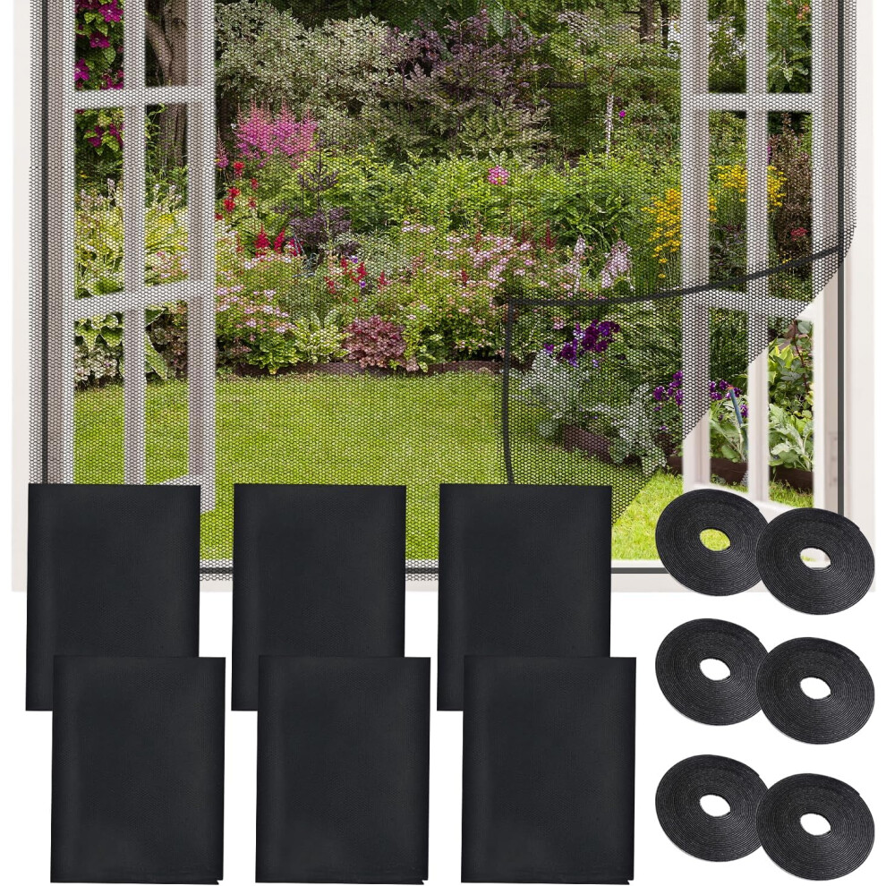 Window Mosquito Net Set 6 Pcs 130X150 Cm Protection Against Mosquitoes Black Â Window Insect Screen 6, Insect Screen Window 130X150 5902362863642