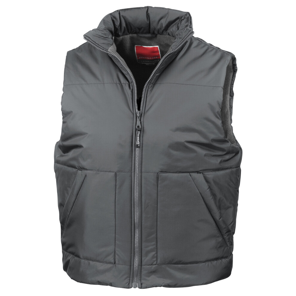 Result (Xl, Dark Grey) Fleece Lined Bodywarmer Water Repellent Windproof Jacket