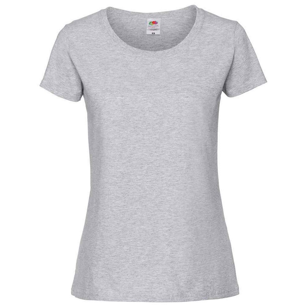 Fruit Of The Loom (12 Uk, Heather Grey) Womens/Ladies Premium T-Shirt