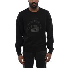 (XS, Black) Diesel Unisex Adult Division Logo Denim Sweatshirt