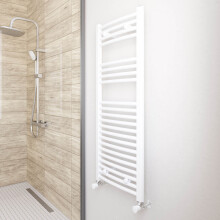 Flomasta Towel Rail Radiator White Curved Bathroom Warmer Ladder (H)110x(W)45cm