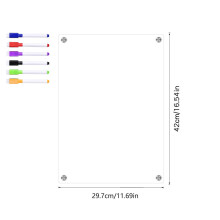 (TYU088 A3) Magnetic Acrylic Magnetic Memo Board With Erasable Surface For Home School