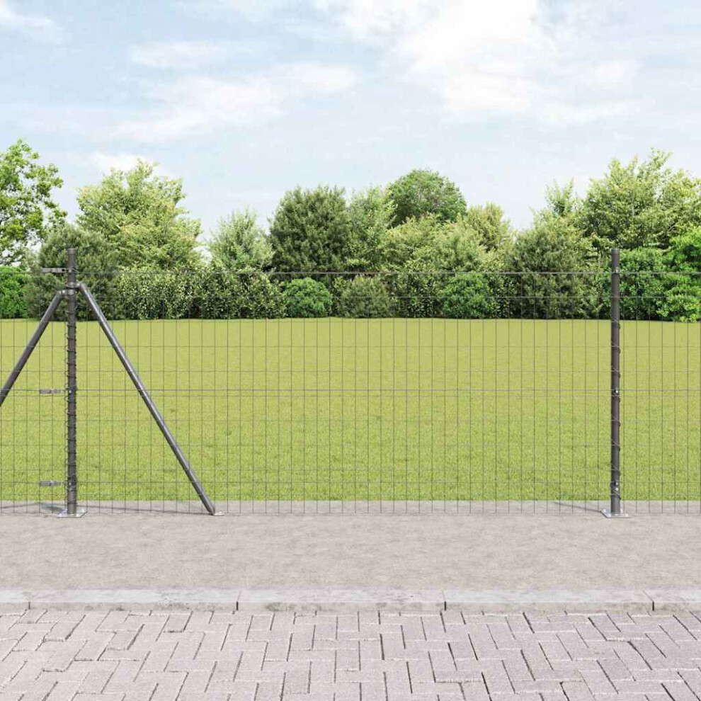 Vidaxl Welded Wire Fence With Concrete Base 25 X 1 M (W X H)