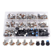 200PCS Potentiometer Kit met Draai Knoppen, WH148 B1K 5K 10K 20K 50K 100K 250K 500K 1M Ohm Potentiometers Enkel Lineair