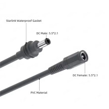 Przewód Zasilający Męski do Żeńskiego Przedłużający dla Starlink , 100W PD, Plug And , 5M