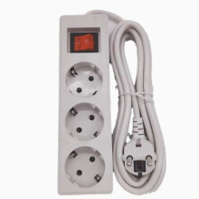 EU-Stecker 3-Fach Steckdosenverlängerungsadapter Stromwandler 5 Meter Verlängerungskabel für Zuhause