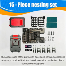 Caja de Almacenamiento de Baterías 18650 de 15 Núcleos para con Placa de Protección de Luces Indicadoras Duales de 6 MOSFET y 4 Aleaciones de
