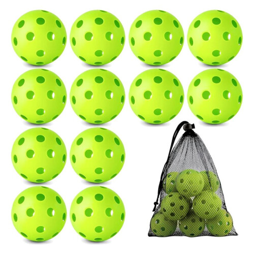 12 Pack Plastic Baseballs with Drawstring Bag for Indoor Outdoor Training