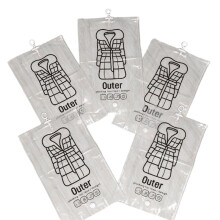 5pcs Transparent Hanging Vacuum Storage Bags - Ideal for Down Jackets and Coats-67x110cm