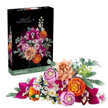 (Pink) Blossoms Eternal Building Blocks Preserved Box Orchid Bouquet Construction Educational Building Toys Blocks