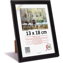 Cadre photo en bois classique vintage avec support 13x18 cm noir — cadre de bureau, cadre photo, décoration murale