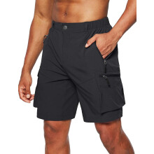 Herren Cargo-Trekking-Shorts Schnell trocknend Sportlich Leicht Schwarz XXL — herren cargo shorts, schnelltrocknende shorts, trekking shorts