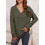 Dokotoo Damenpullover mit langem Ärmel, V-Ausschnitt – Eleganter grüner L — strickpullover damen grün, pullover dokotoo, pullover v ausschnitt 4