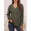 Dokotoo Damenpullover mit langem Ärmel, V-Ausschnitt – Eleganter grüner L — strickpullover damen grün, pullover dokotoo, pullover v ausschnitt 3