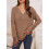 Dokotoo Damenpullover mit langem Ärmel V-Ausschnitt elegant Braun M — damenpullover dokotoo, brauner damenpullover, pullover mit v ausschnitt 4