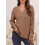 Dokotoo Damenpullover mit langem Ärmel V-Ausschnitt elegant Braun M — damenpullover dokotoo, brauner damenpullover, pullover mit v ausschnitt 3