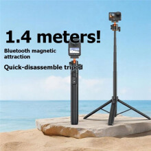 AC-71S Bastão de Selfie Tripé de 140cm para para Action 6 Magnético Liberação Rápida com Controle Remoto