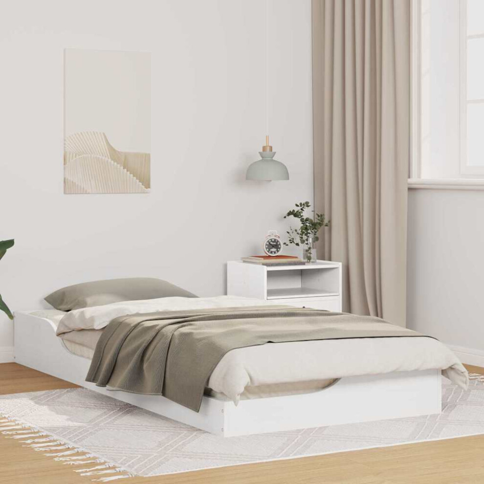 Vidaxl Bed Frame White 80 X 200 Cm Solid Pine Wood