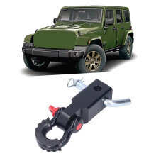 2in Universal Shackle Hitch Hook Receiver High Strength Steel Tow Hitch Receiver for Cars Trucks Jeeps Black