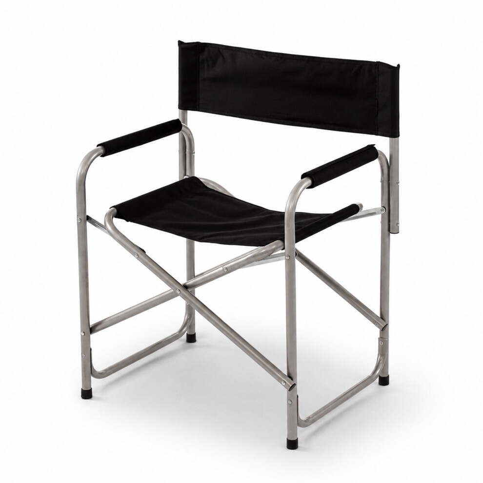 Oypla Lightweight Frame Folding Portable Black Outdoor Camping Directors Chair