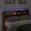 VidaXL vidaXL Storage Headboard with LED Smoked Oak Engineered Wood 4