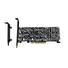 PCIEX8 PCIE5.0 Dual NVMe M.2 M-Key Array Expansion Card PCIe Splitter Card for 2230/2242/2260/2280/22110 SSD