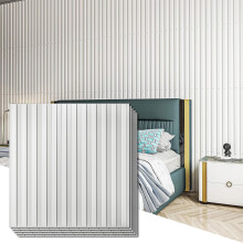 Panneaux Muraux 3D Décoratifs en PVC Lot de 12 Pièces 50x50 cm 3 m² Blancs — revêtement mural, décoration salon