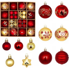 Adornos para el árbol de Navidad Set 44 Bolas Decorativas Metálicas Resistentes 3 y 6 cm — decoración árbol navidad