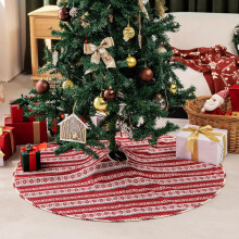 Strick-Matte unter den Weihnachtsbaum Rot Durchmesser 148 cm — weihnachtsbaum matte, strick weihnachtsdecke, rote nordic matte, durchmesser 148 cm