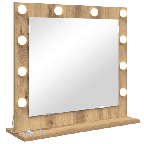 VidaXL vidaXL Vanity Mirror Rectangular Artisan Oak 60 x 55 x 18 cm 2