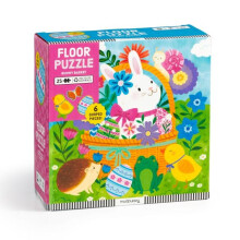 Bunny Basket 25 Piece Floor Puzzle with Shaped Pieces by Mudpuppy Pape