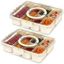 LIVIVO 2 Pack Snack Box with 6 Removable Trays