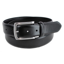 CTM Men's 35mm Pindot Dress Belt with Feathered Belt