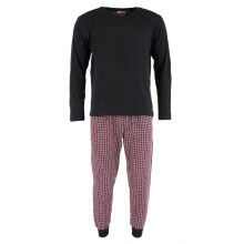 Ten West Apparel Men's Plaid Jogger and Crew Long Sleeve Pyjama Set