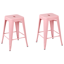Set of 2 Bar Stools CABRILLO Metal Pink
