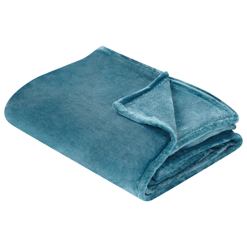 Beliani Blanket Bayburt 150 X 200 Cm Blue