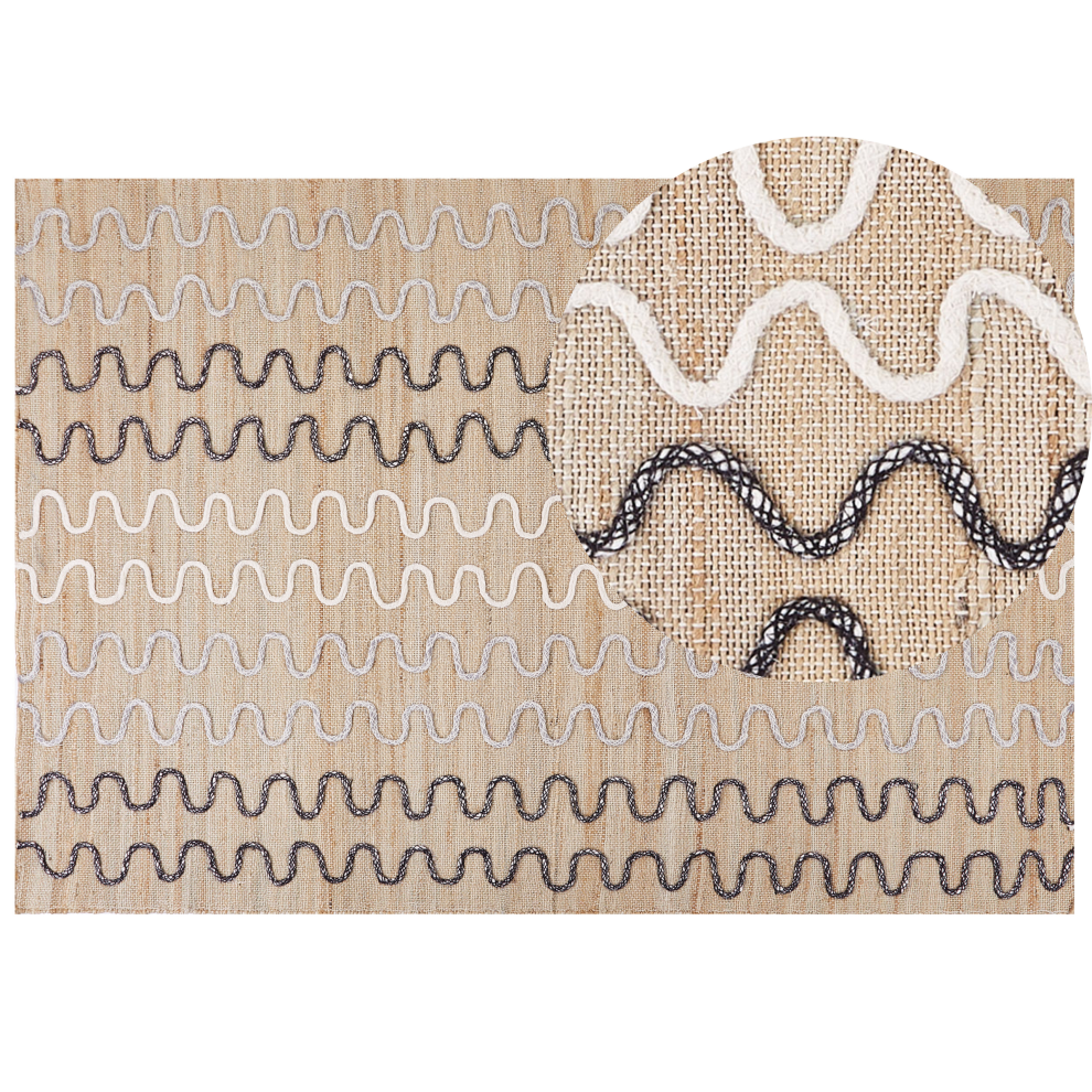 Beliani Rug Sogut Beige 160 X 230 Cm Jute