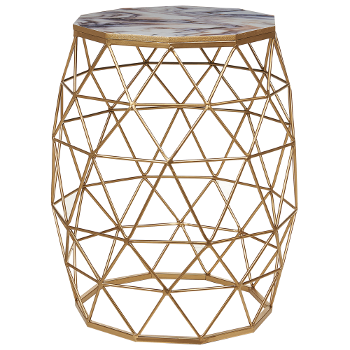 Beliani Side Table HALSEY Gold