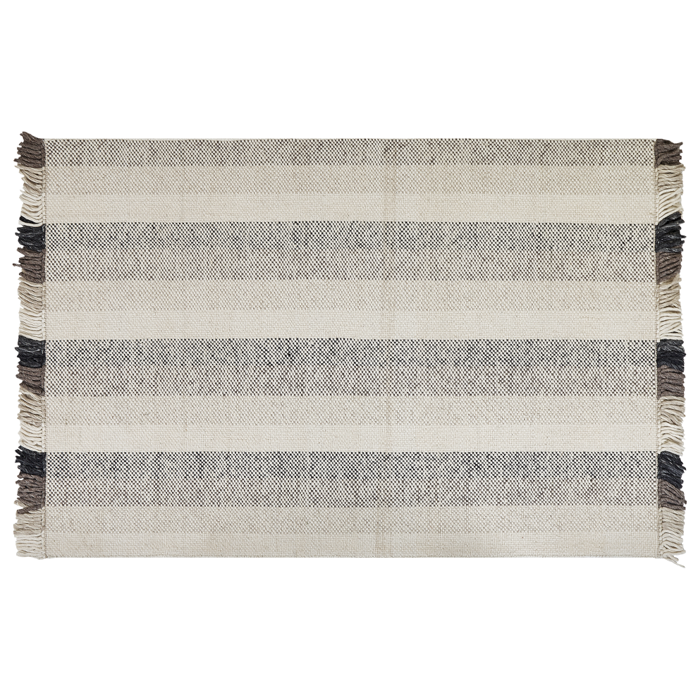 Beliani Rug Emirler White 160 X 230 Cm Wool