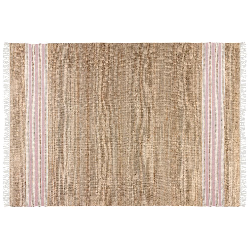 Beliani Rug Mirza Pastel Pink 160 X 230 Cm Jute