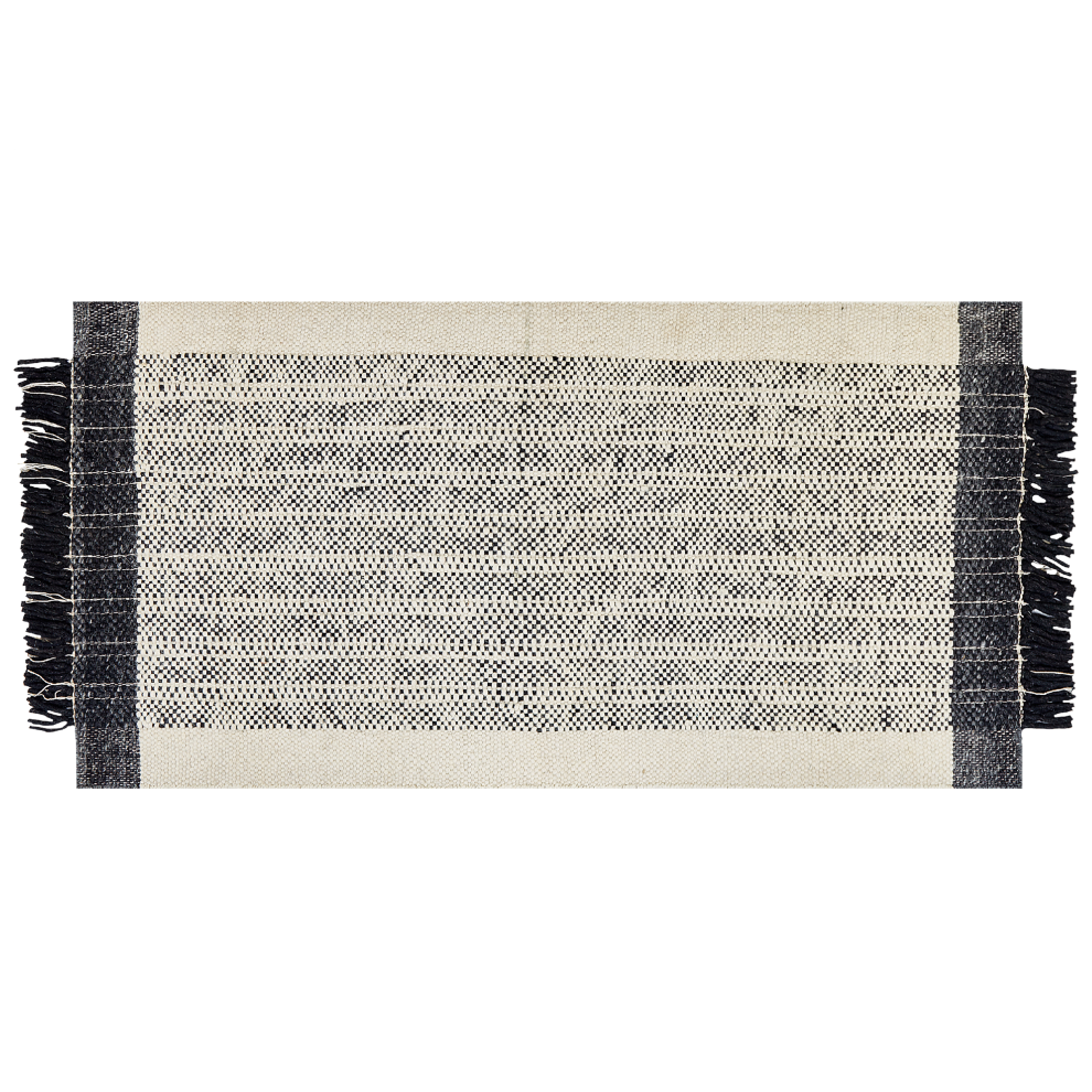 Beliani Rug Ketenli White 80 X 150 Cm Wool